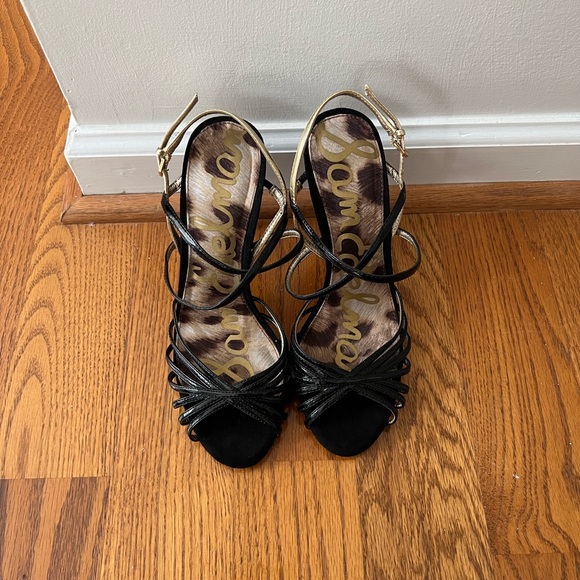 Sam Edelman black and gold heels - Picture 2 of 7